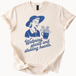 Watering Plants Stealing Hearts Garden Shirt Flower Lover Plant Tee Gift